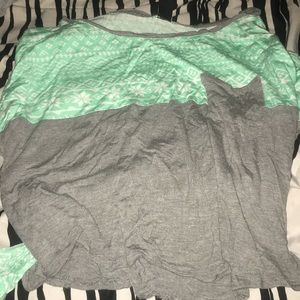 Dark grey and teal kids crop top